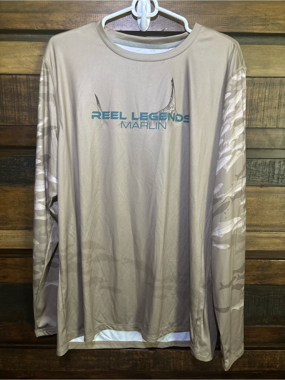 NWT Reel Legends Marlin Men's Long-Sleeve Performance UPF 40 Quick Dry Shirt